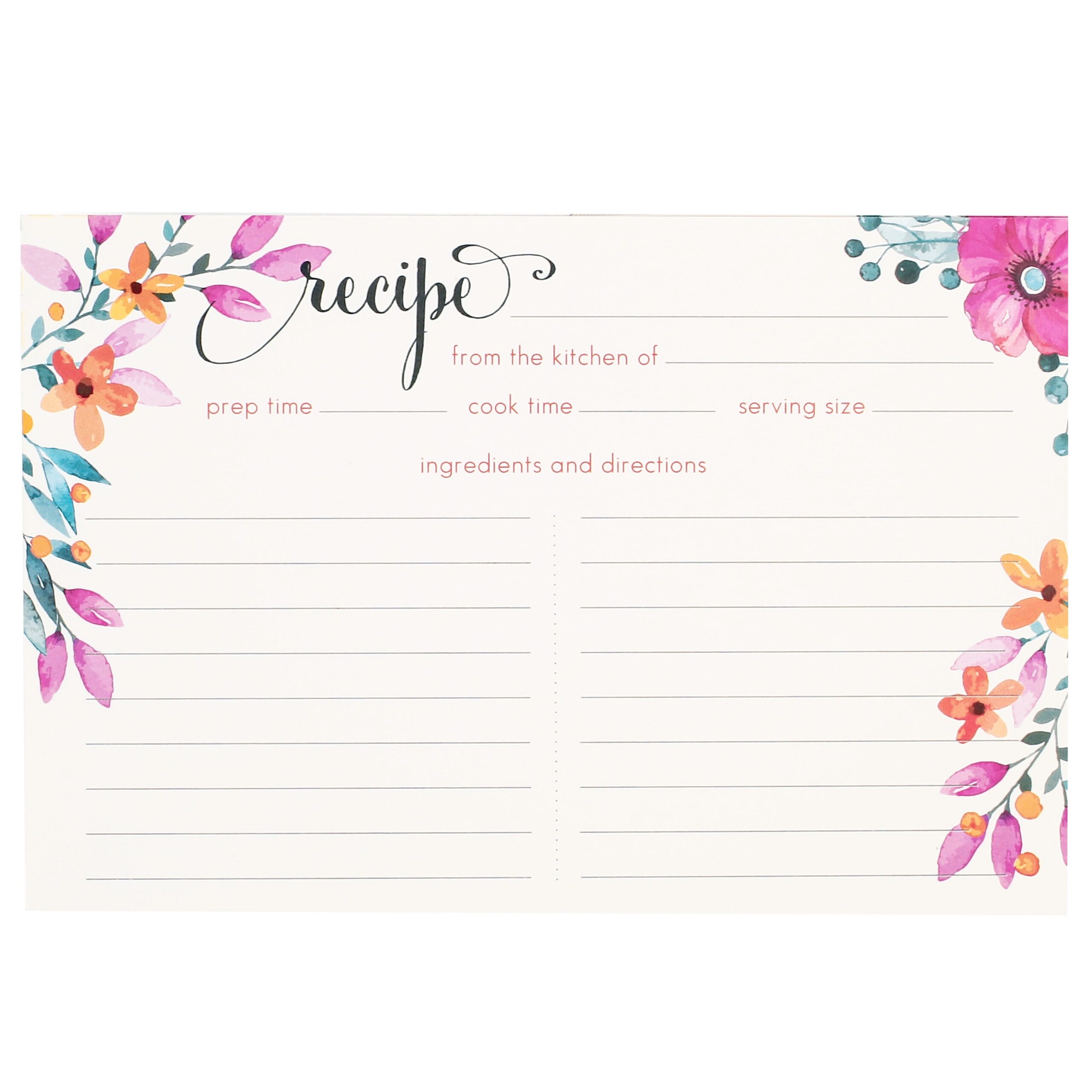Index Cards 4x6 60 Pack 4x6 Recipe Cards Citrus Design Double Sided Blank Cards For Family Recipes Large Recipe Cards