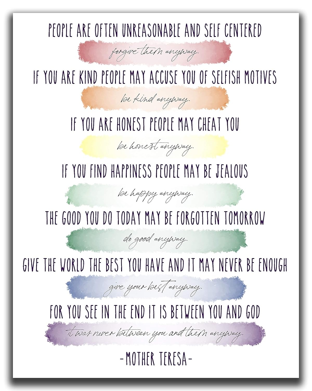Inspirational Mother Teresa Quotes Wall Art 11x14 Sri Lanka Ubuy