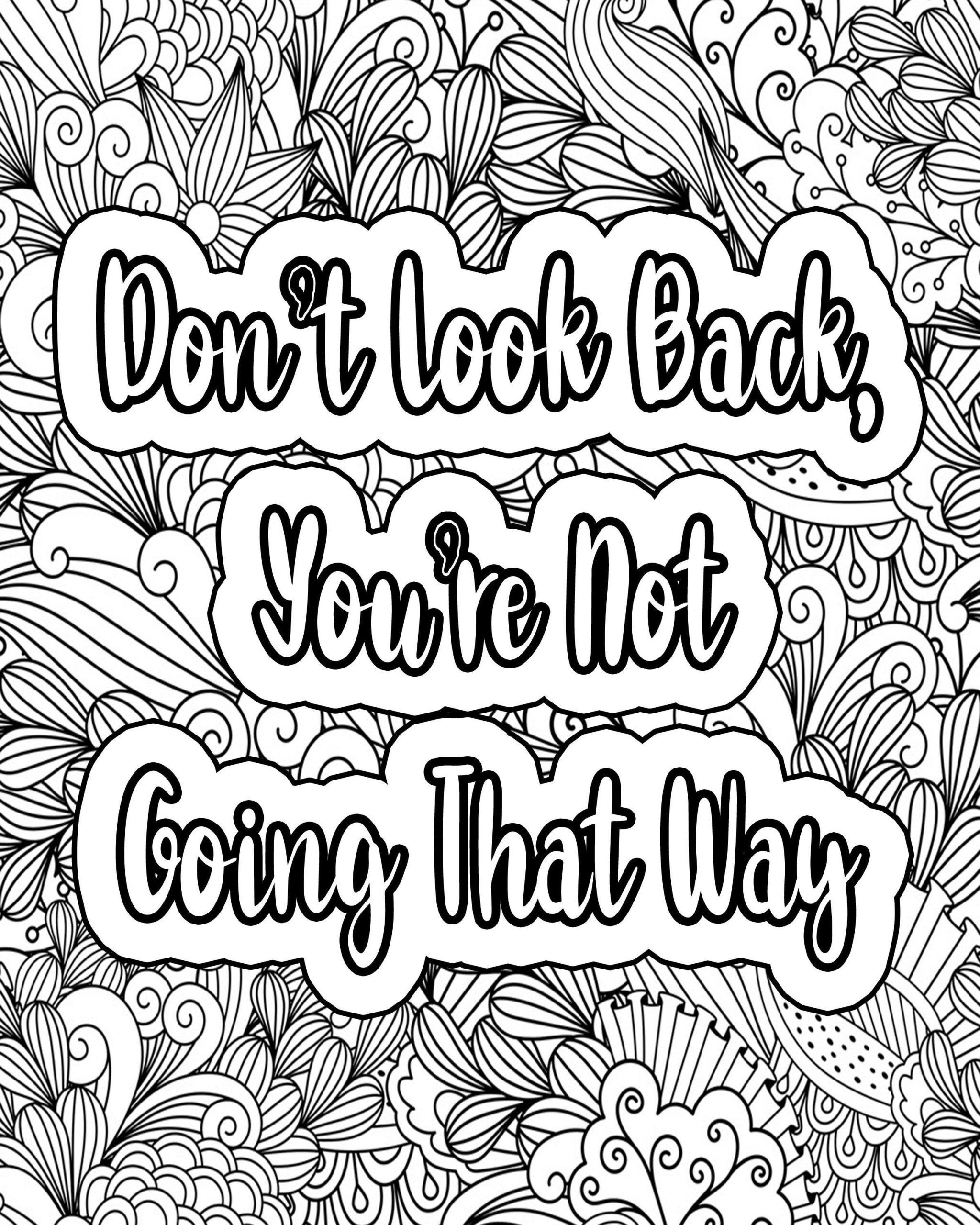 Inspirational Quote Zentangle Coloring Pages For Adults digital Download Etsy