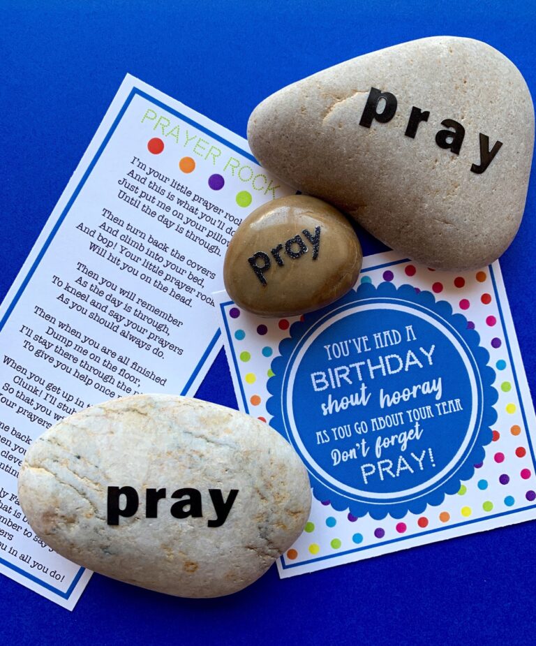 INSTANT DOWNLOAD For Primary Birthday Gifts Prayer Rock Poem Tags