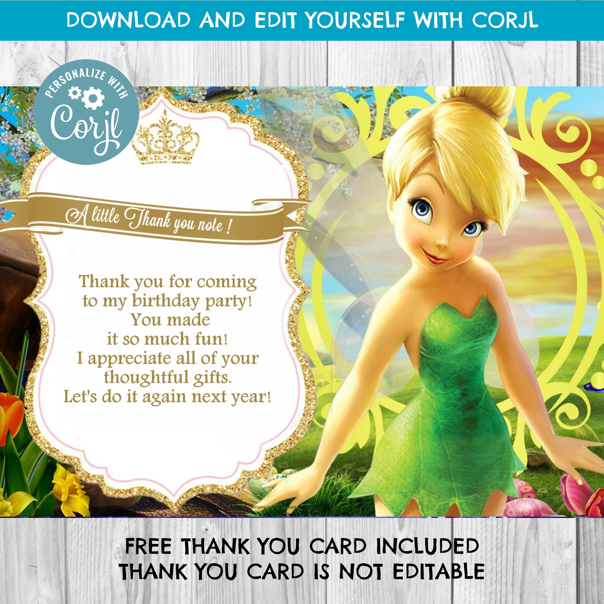 INSTANT DOWNLOAD Tinkerbell Invitation Tinkerbell Birthday INSTANT DOWNLOAD Tinkerbell Invitation Tinkerbell Birthday