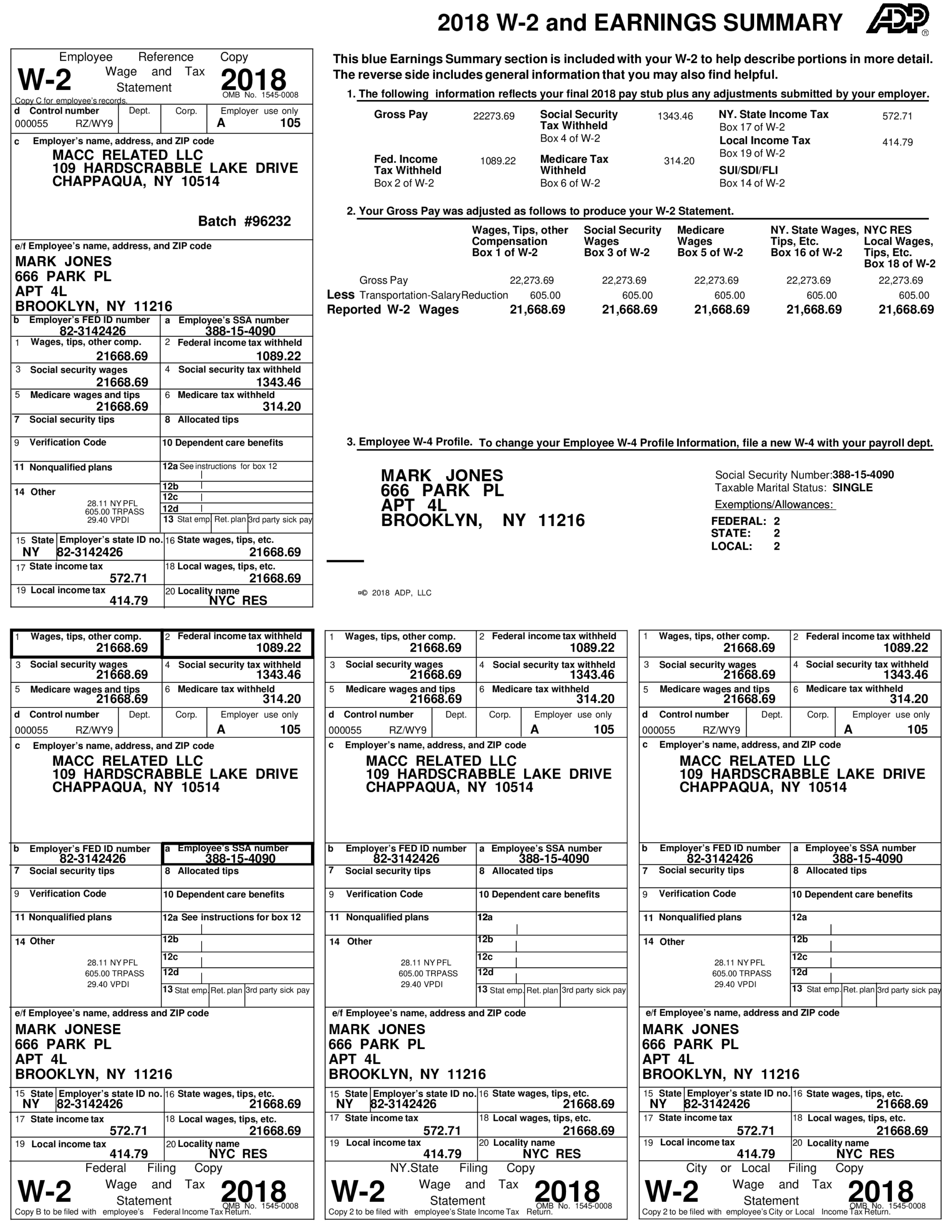 w2 2018 form printable