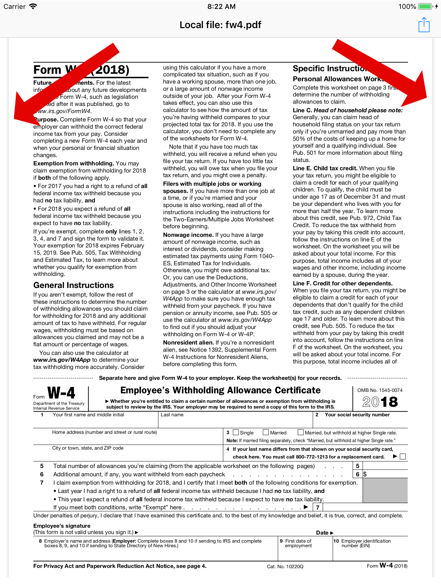 w 4 2018 printable form w 4 2018 printable form