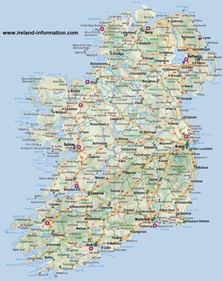 Ireland Maps Free And Dublin Cork Galway
