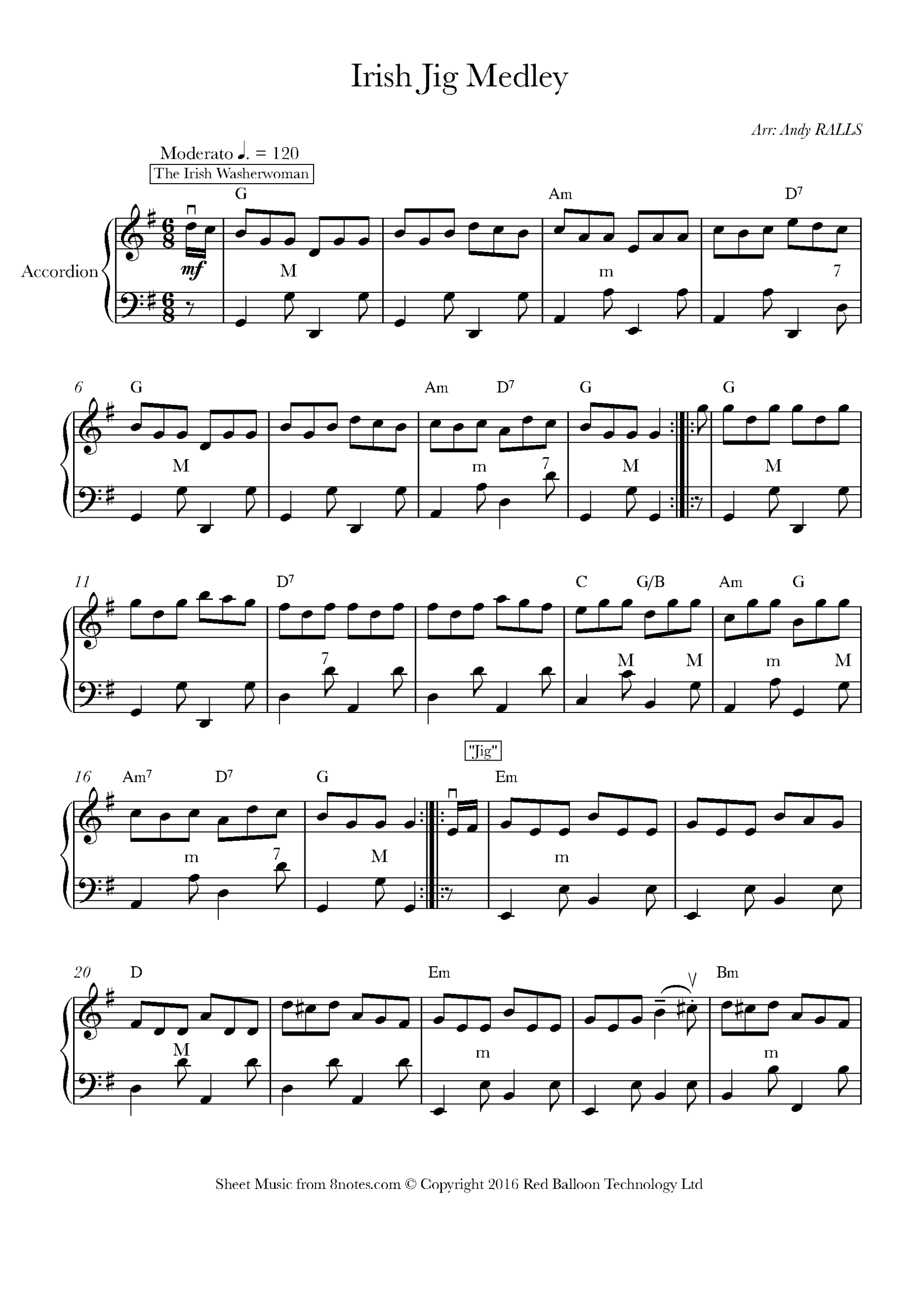 Irish Jig Medley For Accordion Free Sheet Music For Accordion 