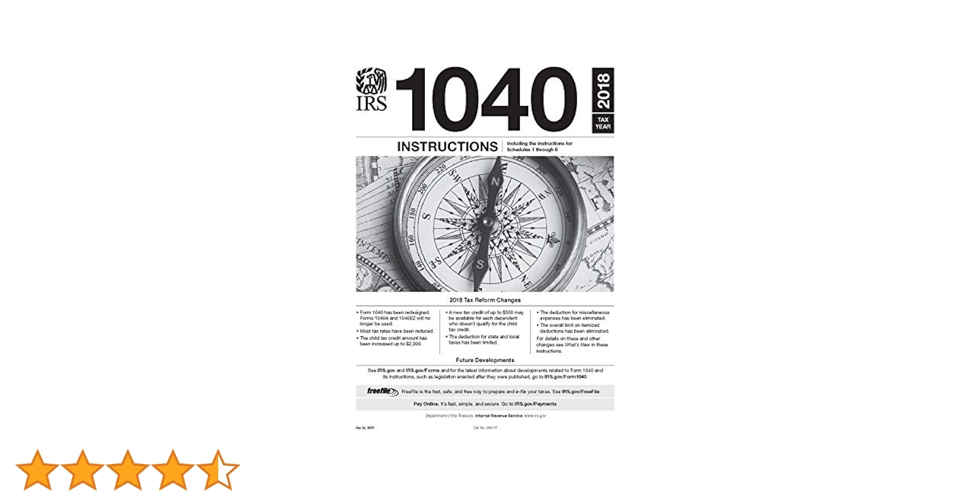 IRS Form 1040 Instructions Tax Year 2018 Form 1040 Included 