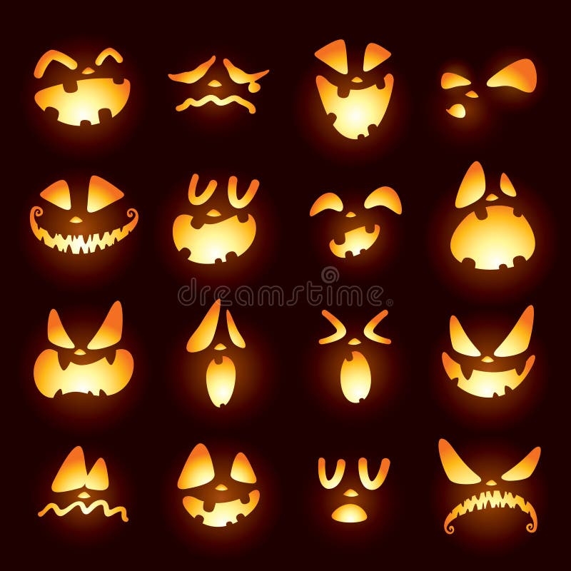 Jack O Lantern Pumpkin Faces Stock Illustrations 2 672 Jack O 