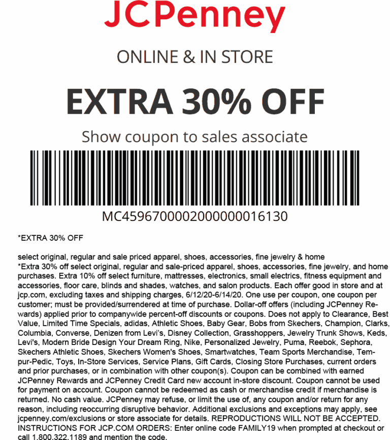 JCPenney Printable Coupon Worksheets Library