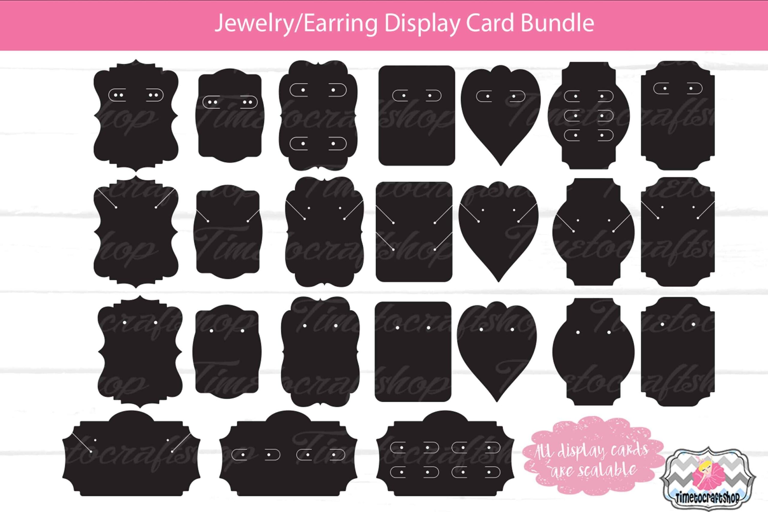 Jewelry Display Cards Earring Display Card Display Card Template By Timetocraftshop TheHungryJPEG