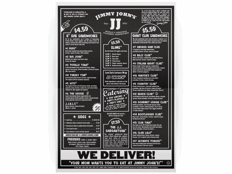 Jimmy John s Menus Behance