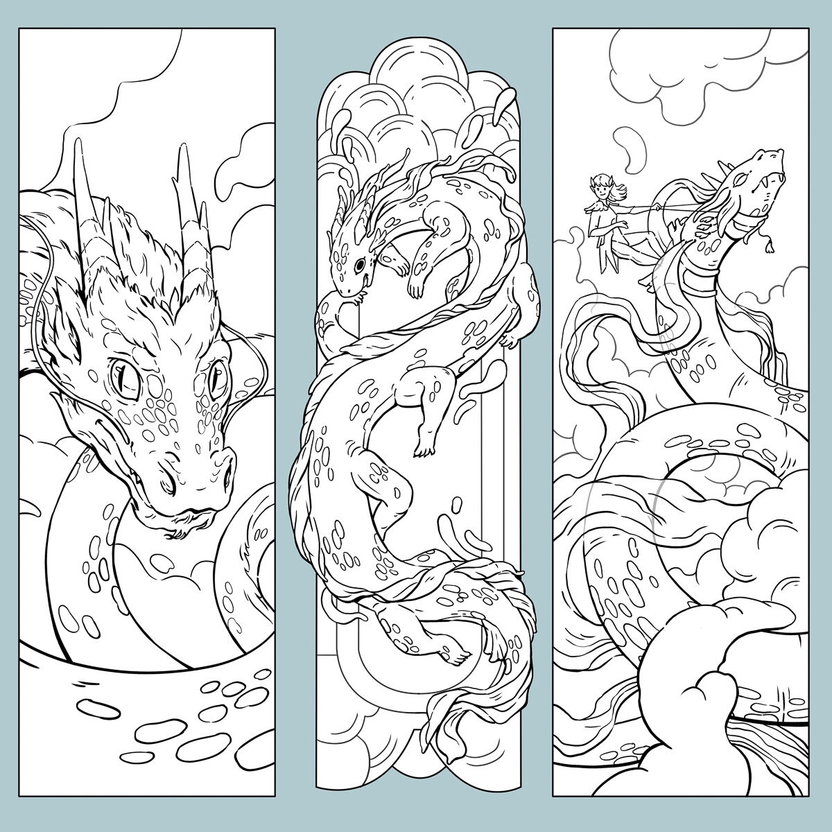 free printable dragon bookmarks
