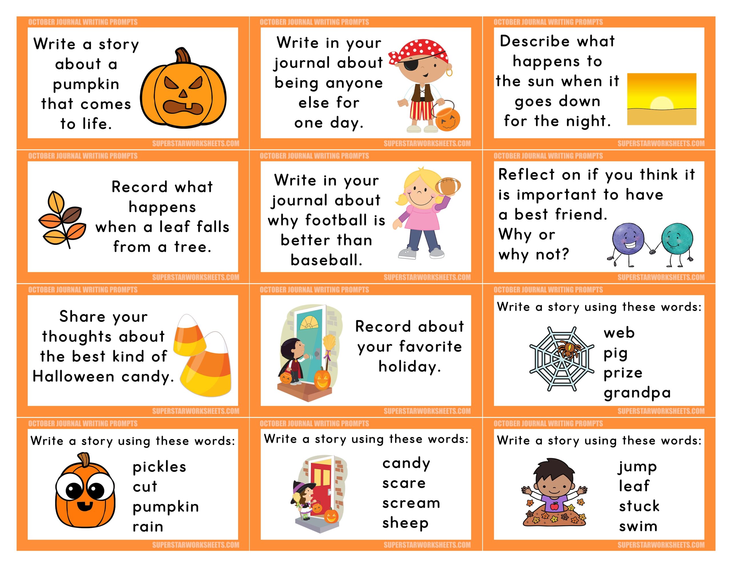printable writing prompts journal