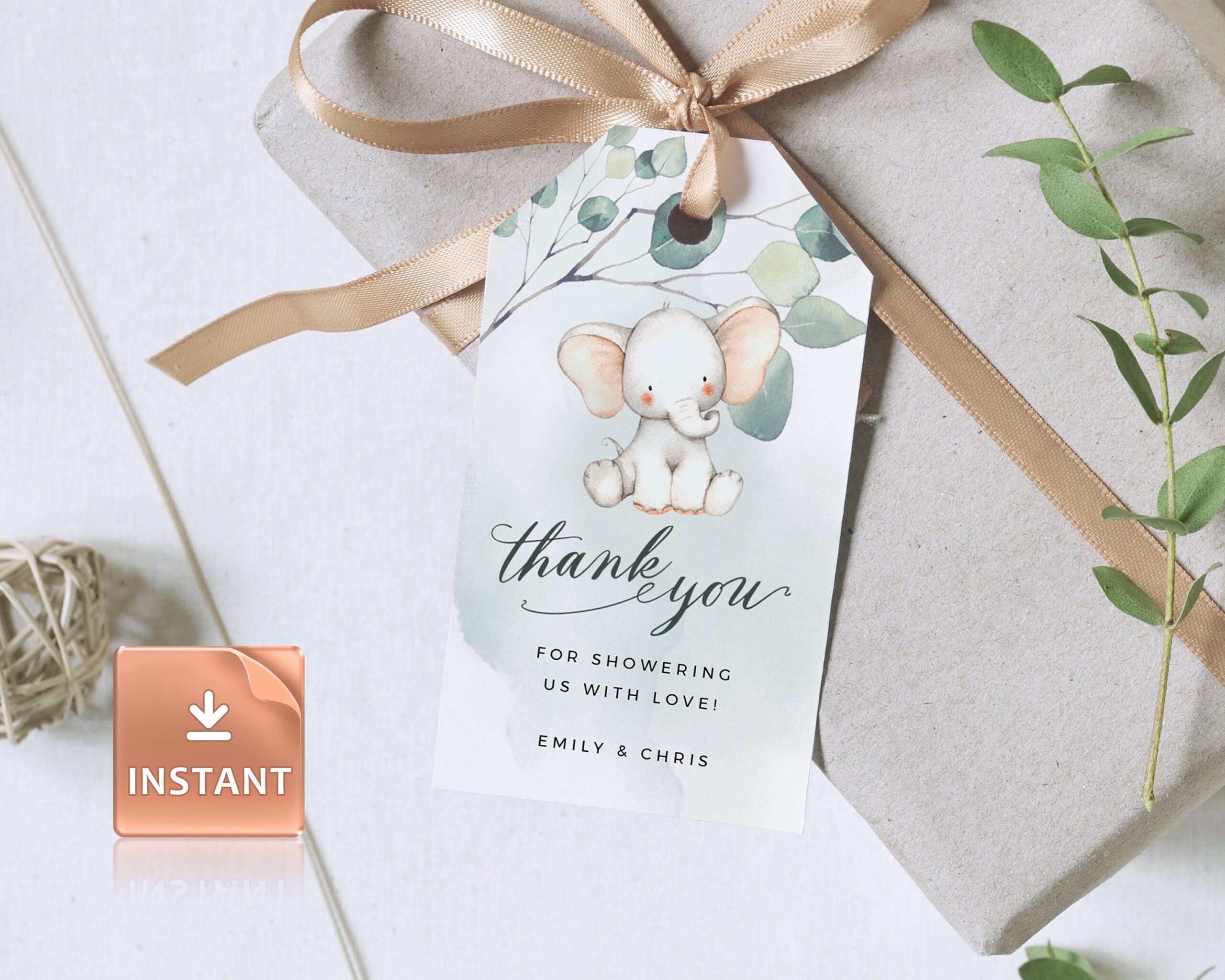 JOY Favor Tags Baby Shower Template Elephant Gift Tags Baby Gift Tags Thank You Tag Present Baby Thanks Favor Tags Baby Shower Favor Etsy