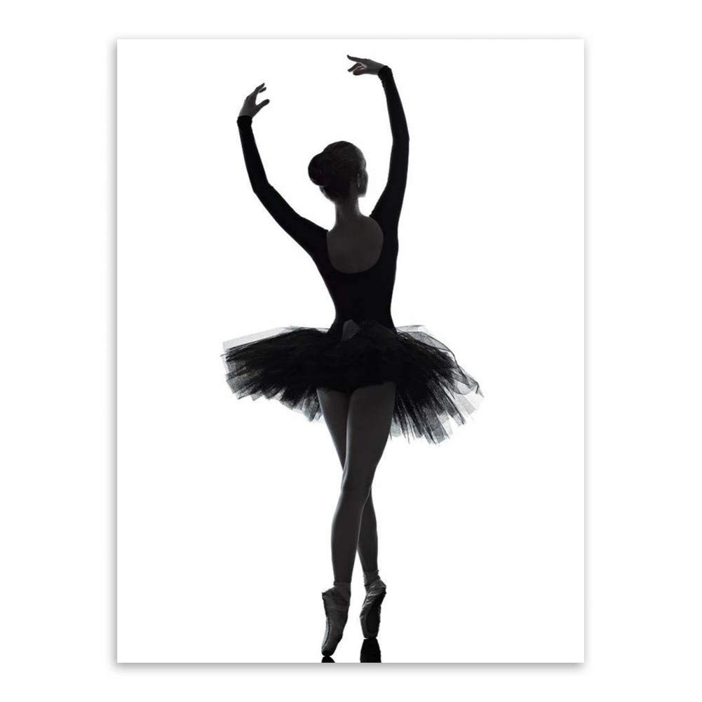 JWJQTLD Print On Canvas Modern Black White Ballet Dancer Silhouette Beauty Girl Photo Art Print Poster Wall Picture Canvas Painting Ballerina Home Decor Amazon co uk Home U0026 Kitchen