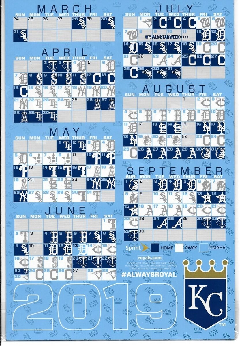 Kansas City Royals 2019 Magnetic Schedule Magnet Sealed SGA Opening Day 3 28 19