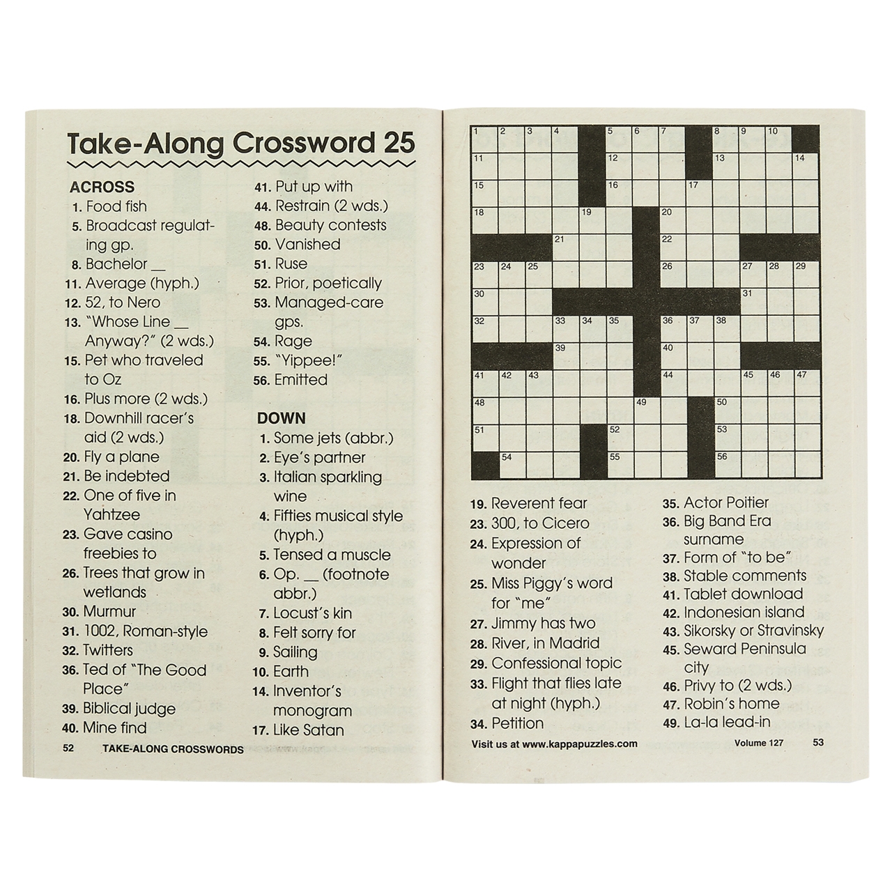 Kappa Take Along Puzzle Book Large Print Crosswords Cloverkey 