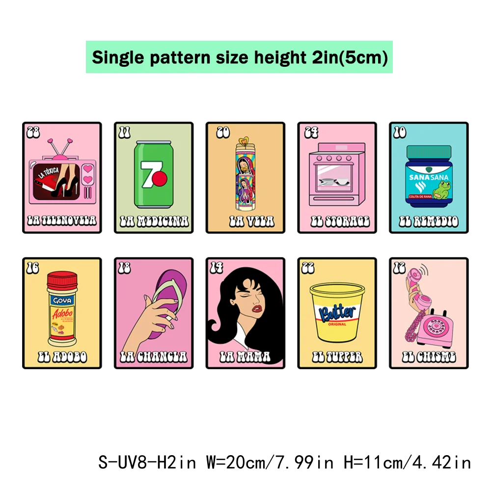 Kartu Loteria UV DTF Budaya Meksiko Stiker Transfer Stiker Perekat Untuk DIY Gelas Libby Cangkir Kopi Mug Kerajinan Dipotong Sendiri AliExpress