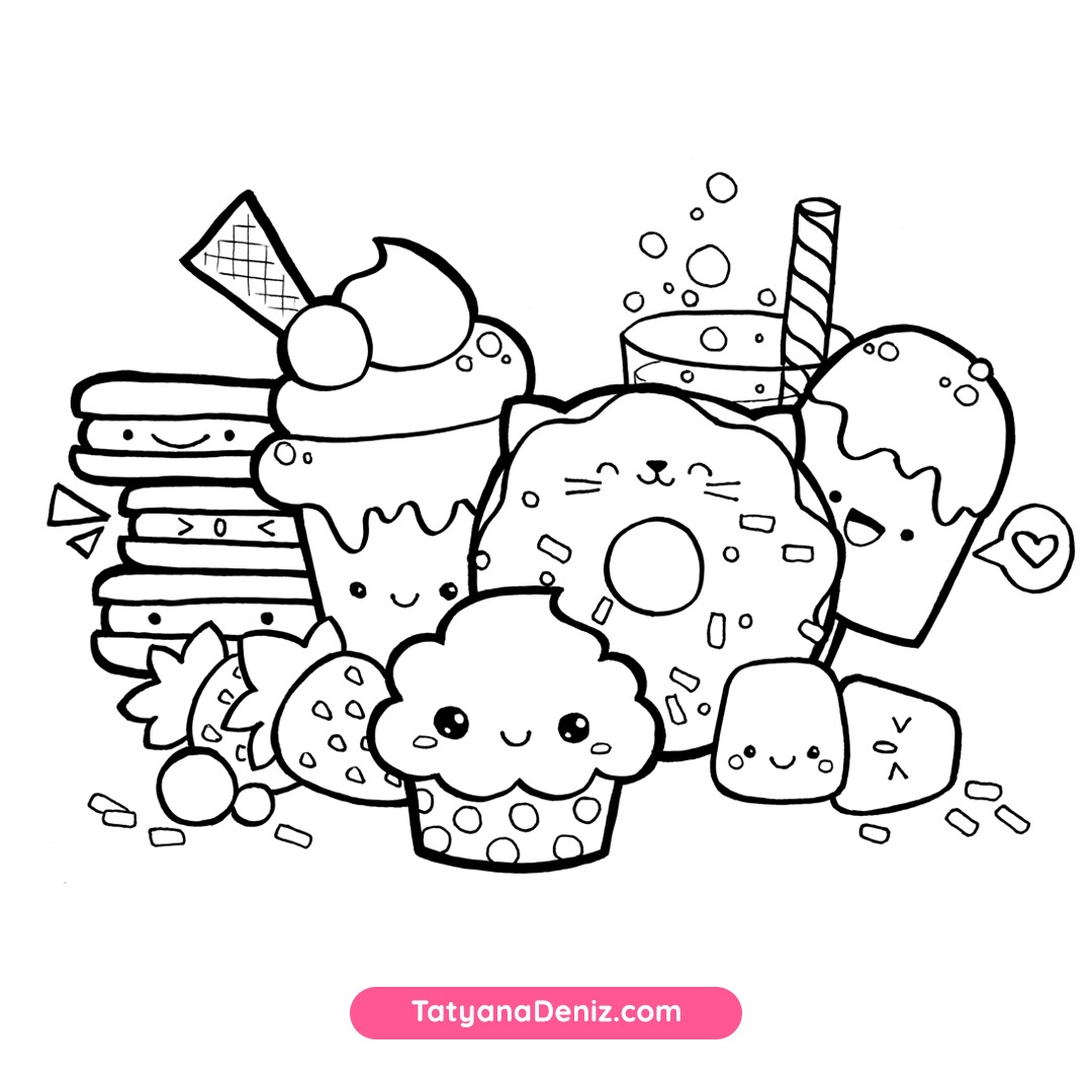 printable kawaii coloring sheets