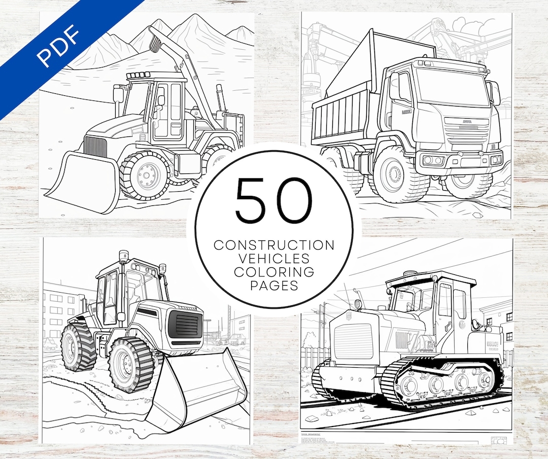 KDP Interior 50 Construction Vehicles Coloring Pages 8 5