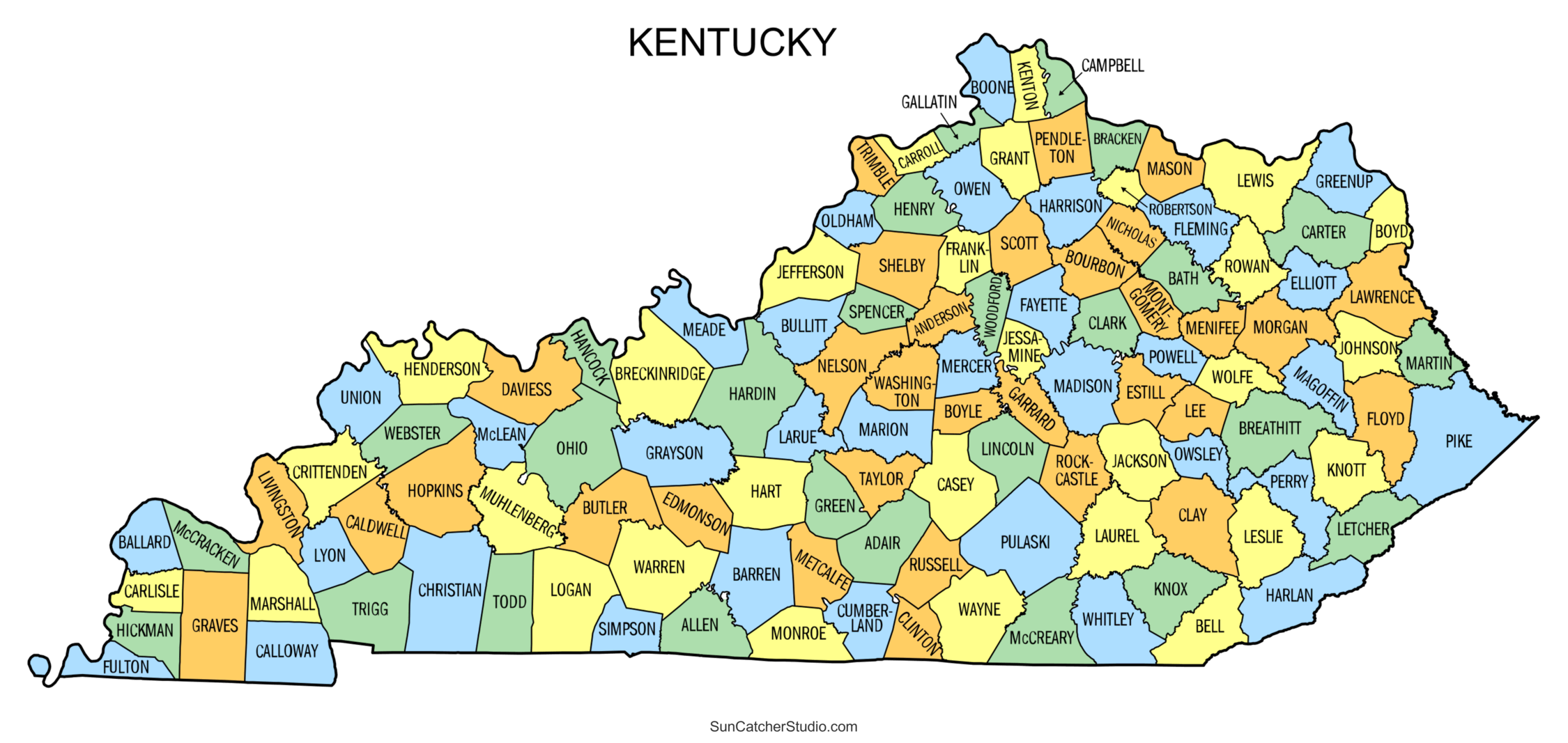 Kentucky County Map Printable State Map With County Lines Free Printables Monograms Design Tools Patterns U0026 DIY Projects