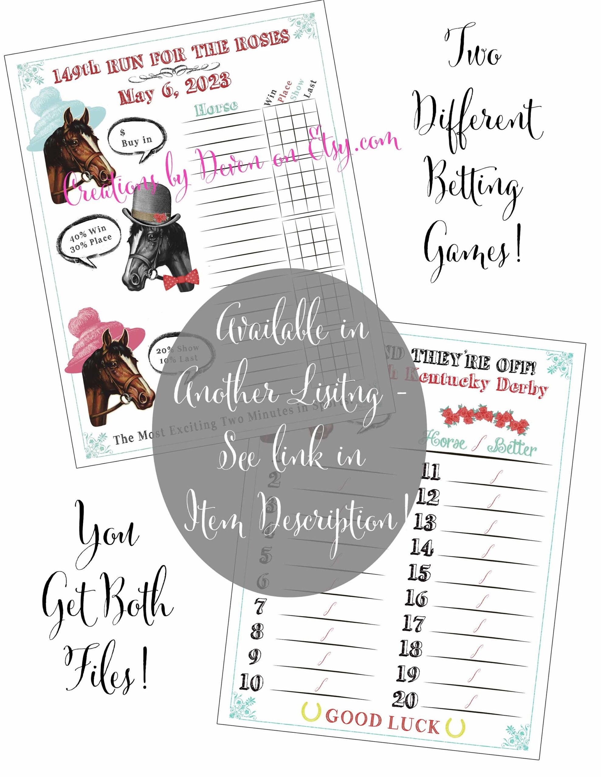 Kentucky Derby Party Printables My Old Kentucky Home 4 Sizes 