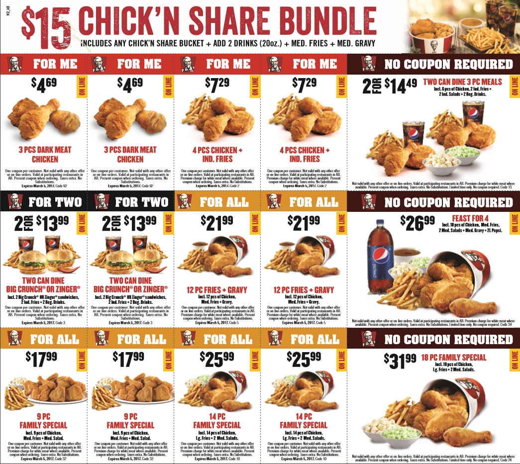 KFC Download New Printable Coupons Canada Deals Blog