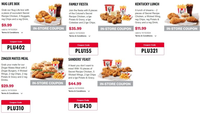 KFC New Coupons Are Out 2 Can Dine For 14 95 Chicken Worksheets Library
