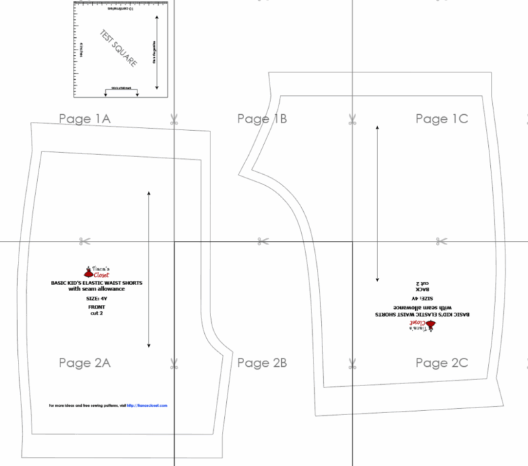 Kid s Basic Elastic Waist Shorts 1 8 Years Old Free PDF Sewing Pattern Tiana s Closet