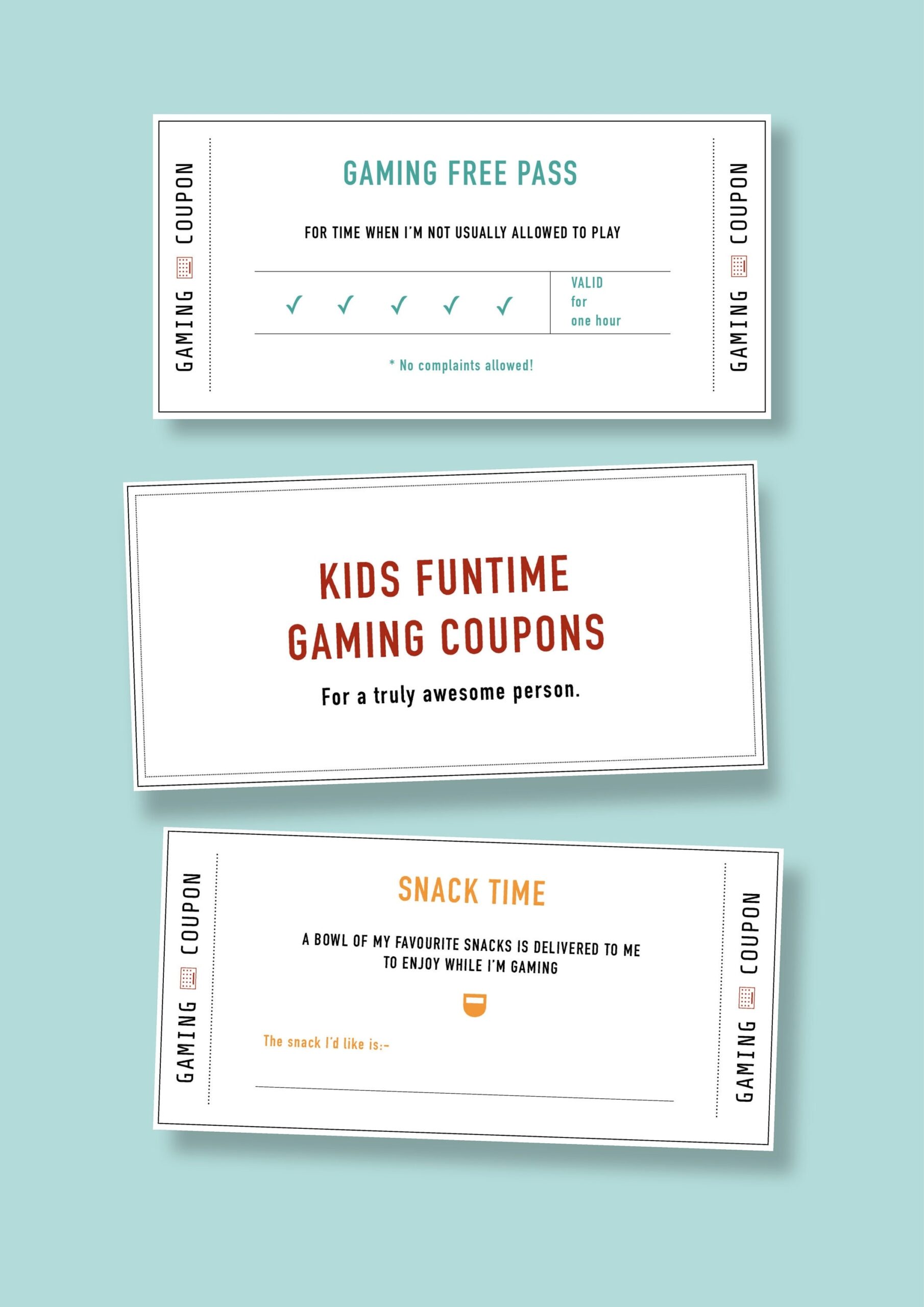 Kids GAMING Coupon Book 10 Printable Coupons For Games Popular Right Now Etsy