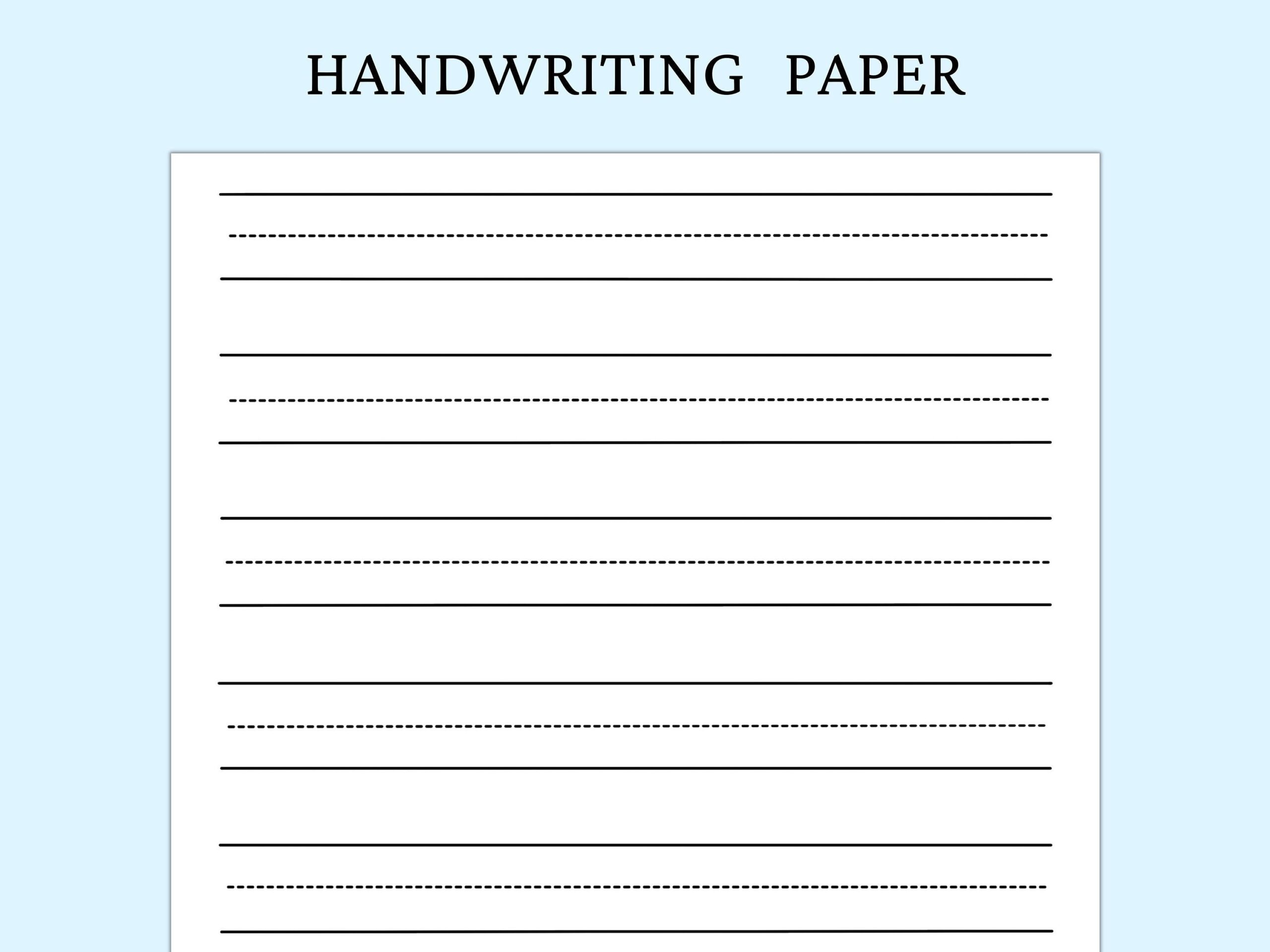 Kids Handwriting Practice Paper Lined Writing Sheet digital 