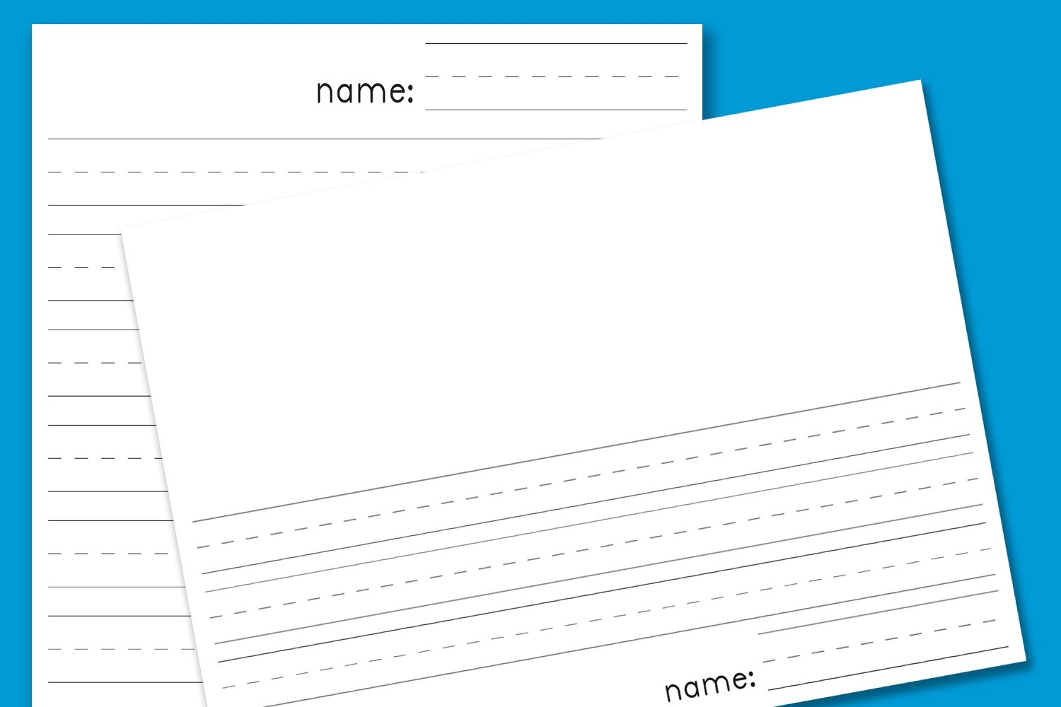 free printable lined paper with picture box