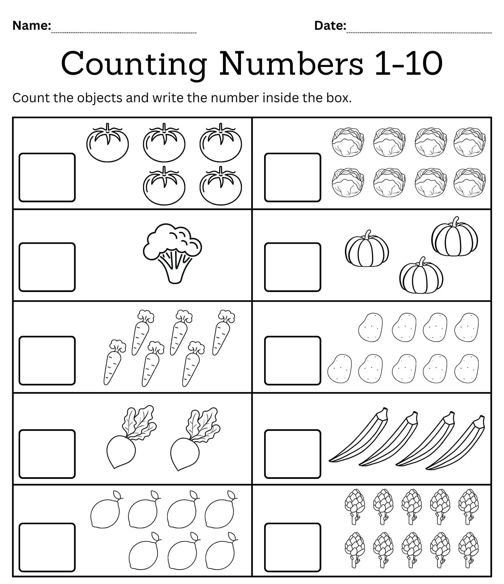free printable counting worksheets for preschool