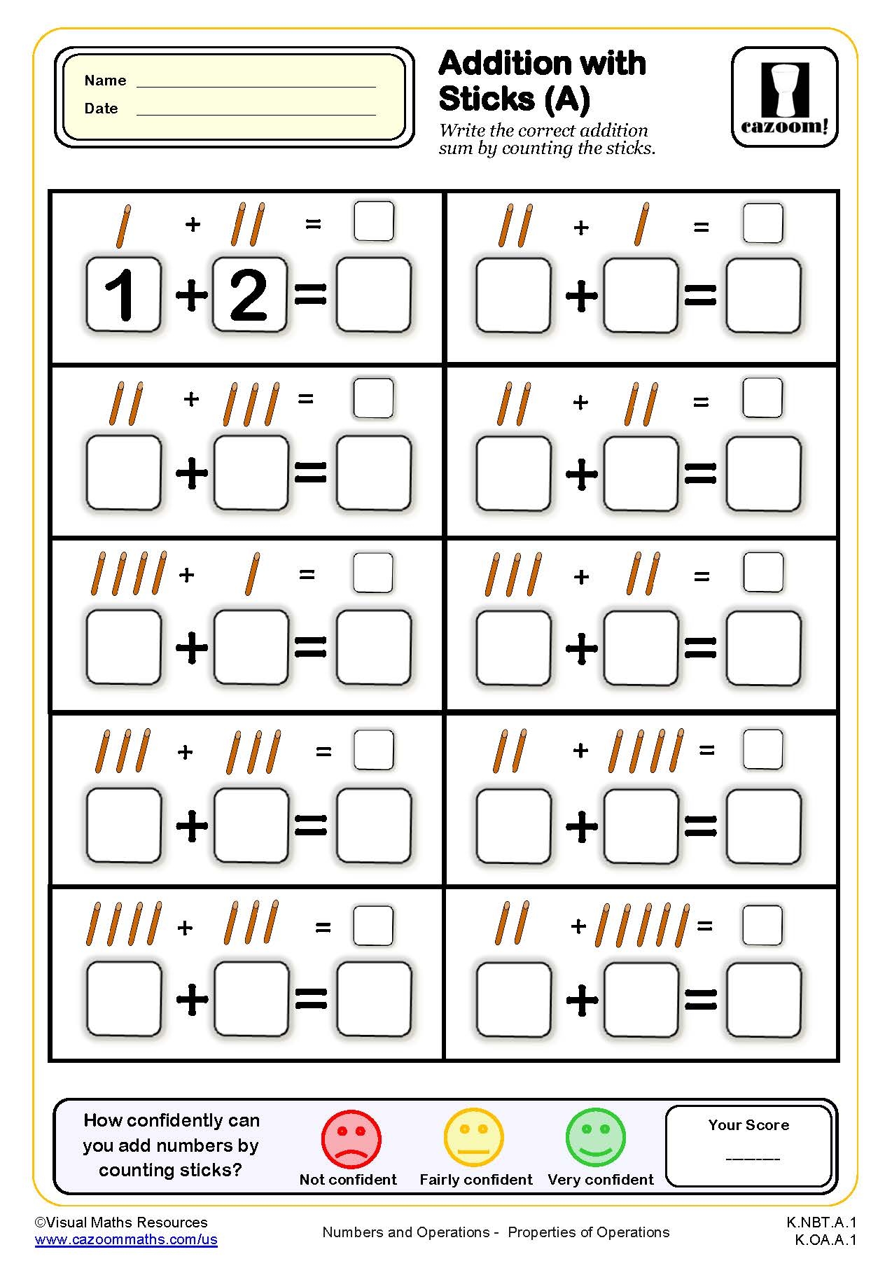 free printable math worksheets kindergarten