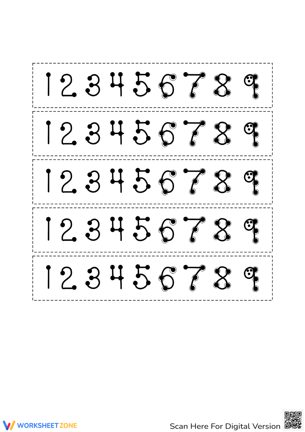 touch math numbers 1 9 printable