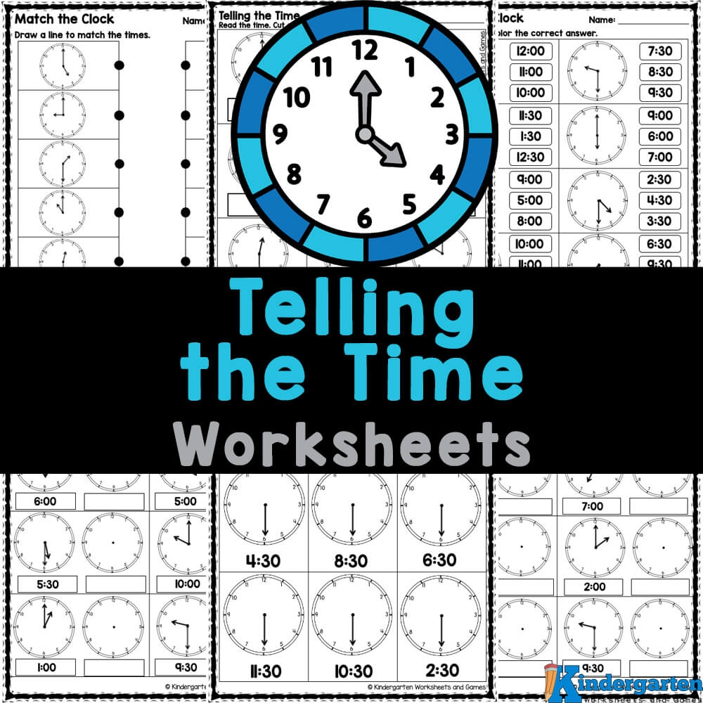 free printable clock worksheets for kindergarten