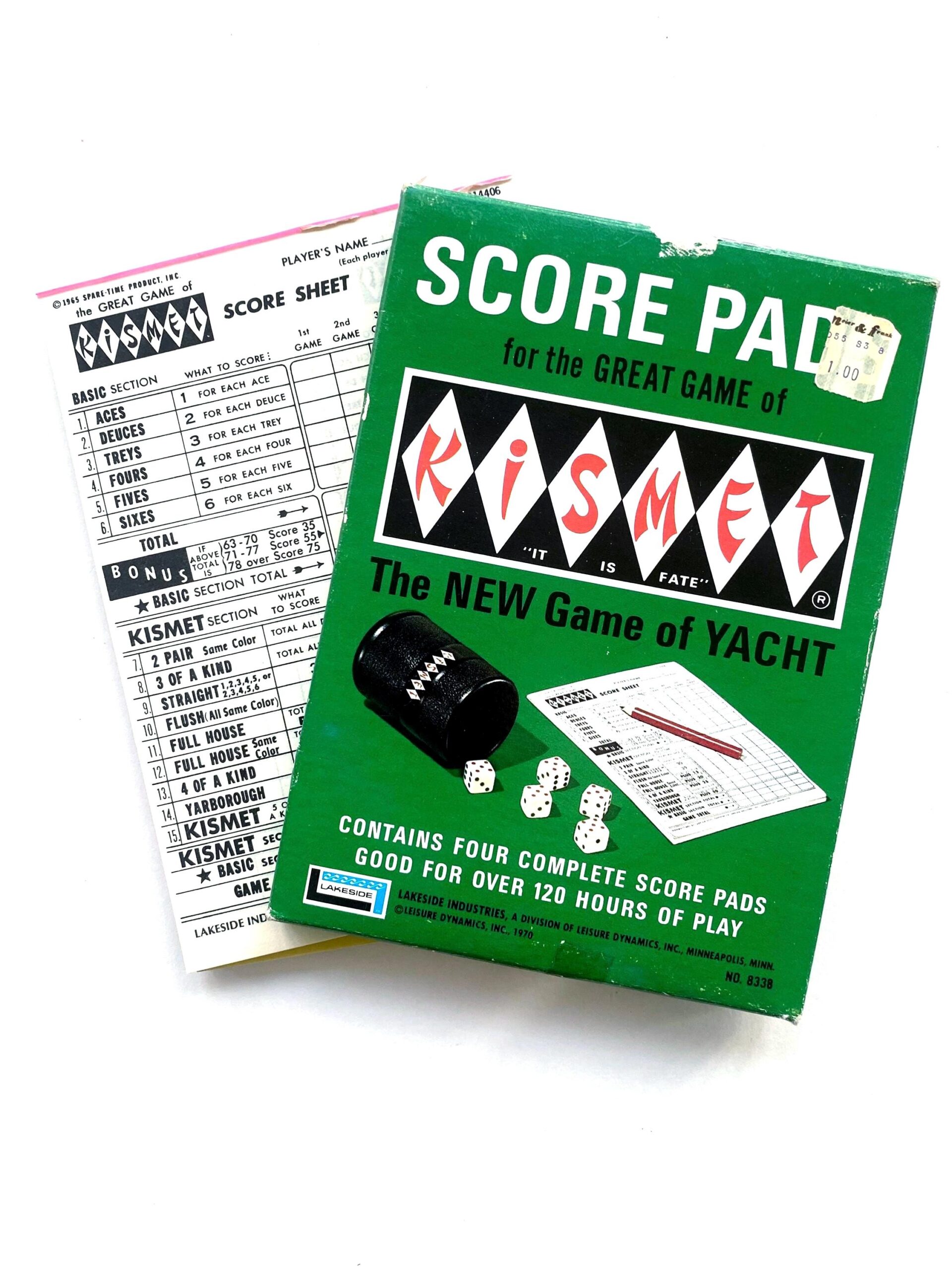 kismet dice game score sheet printable