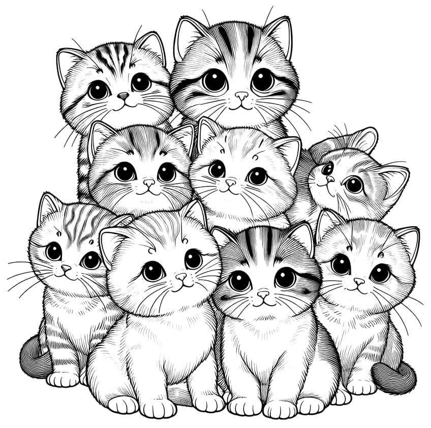 Kitten Coloring Pages 20 Easy Coloring Sheets