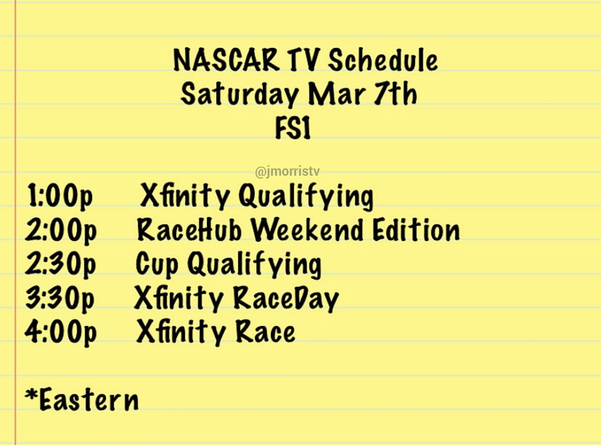 2018 nascar schedule printable tv schedule