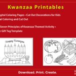 Kwanzaa Activity Printables 10 Digital Coloring Pages Decorations For Kids Cut Out Games The Seven Principles Of Kwanzaa Download Etsy