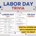 Labor Day Trivia And Answer Key Instant Digital Download PDF 