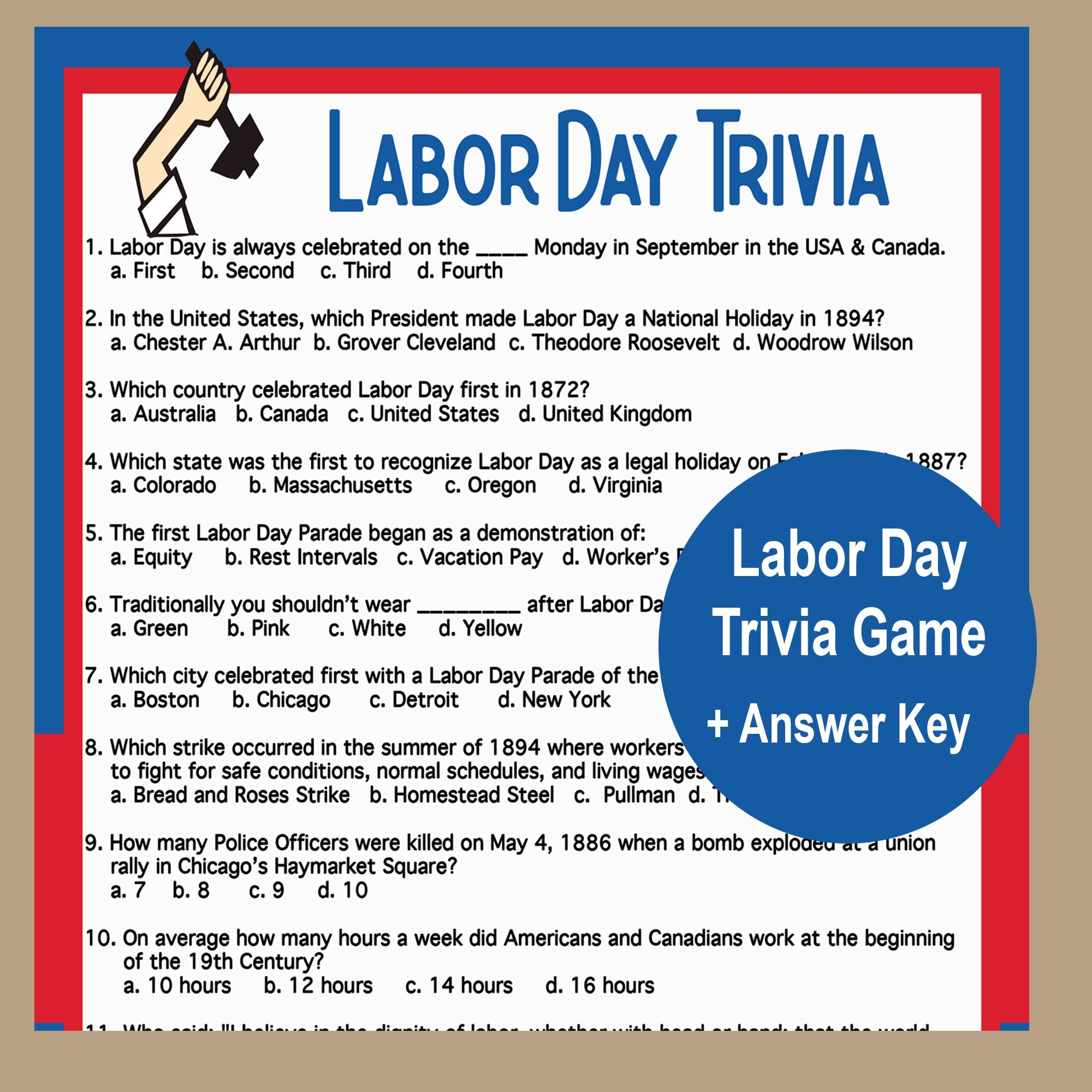 labor day trivia questions and answers printable