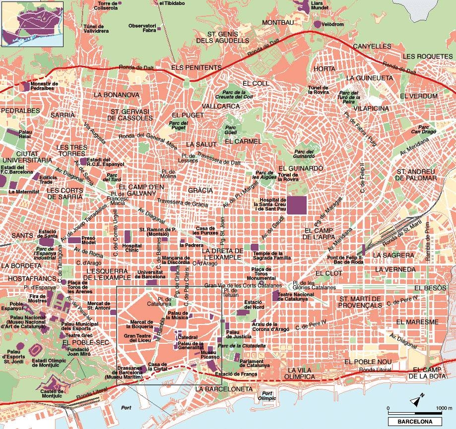 Large Barcelona Maps For Free Download And Print High Resolution 
