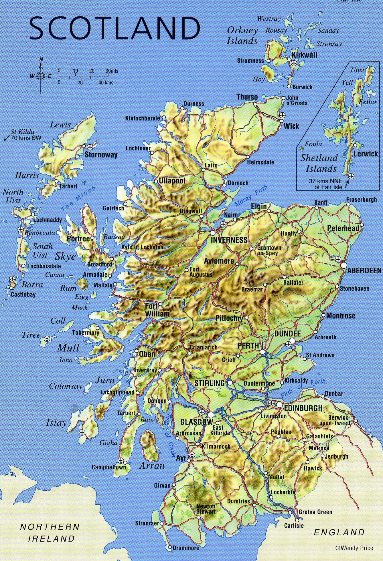 Large Detailed Map Of Scotland With Relief Roads Major Cities And Airports Scotland United Kingdom Europe Mapsland Maps Of The World Large Detailed Map Of Scotland With Relief Roads Major Cities And Airports Scotland United Kingdom Europe Mapsland Maps Of The World