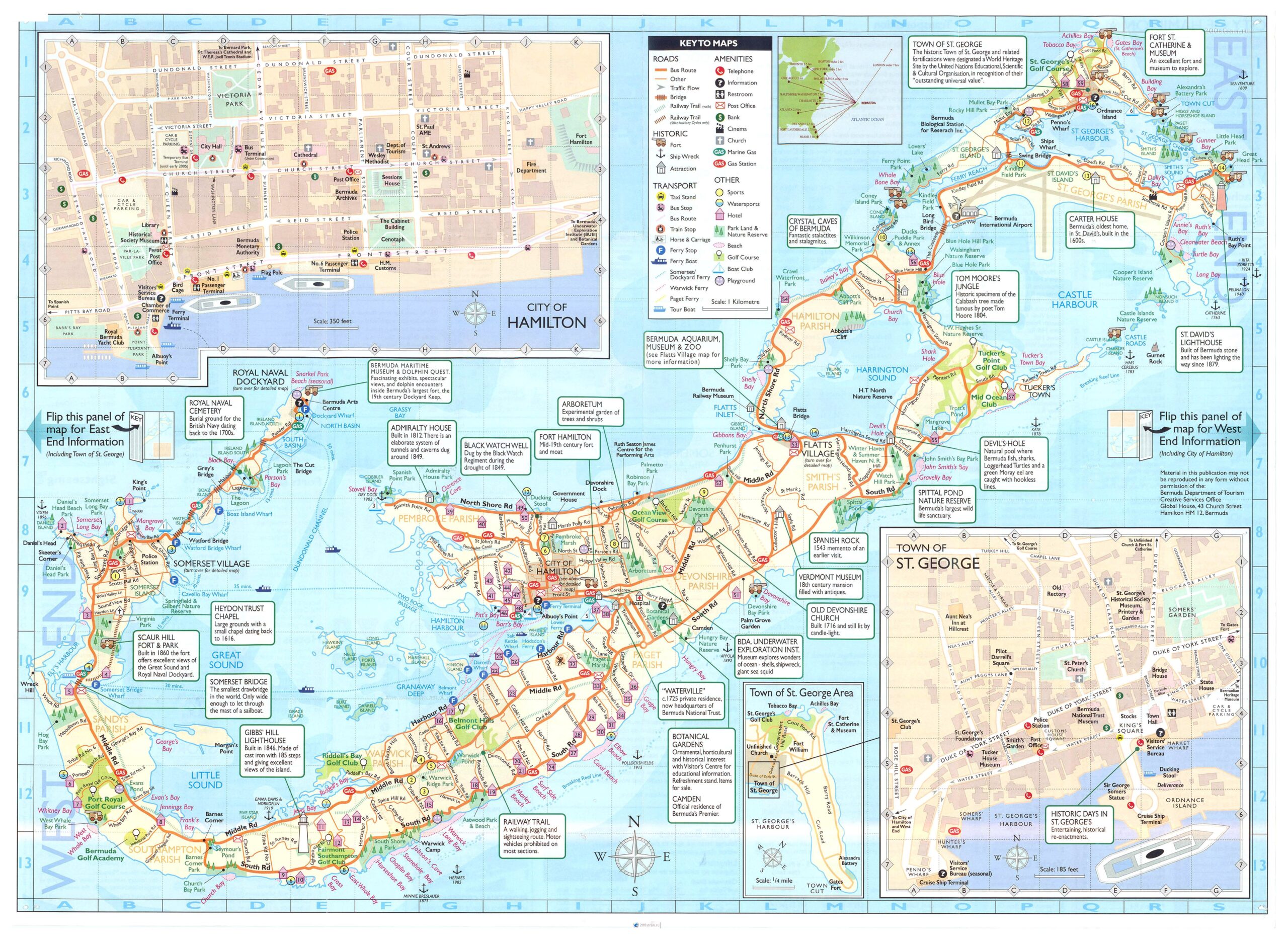 Large Detailed Tourist Map Of Bermuda Bermuda North America 