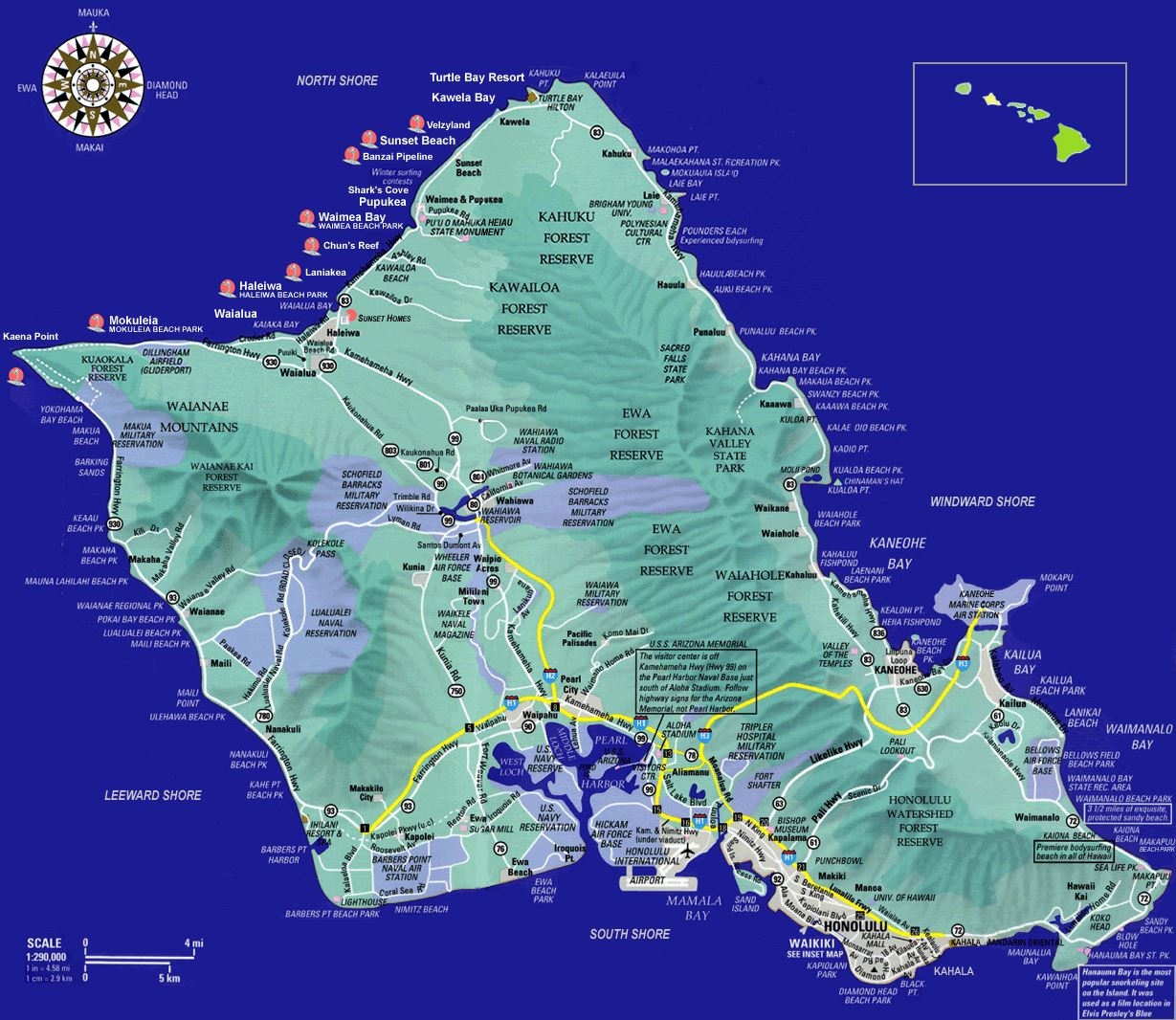 Large Oahu Island Maps For Free Download And Print High Resolution And Detailed Maps Large Oahu Island Maps For Free Download And Print High Resolution And Detailed Maps