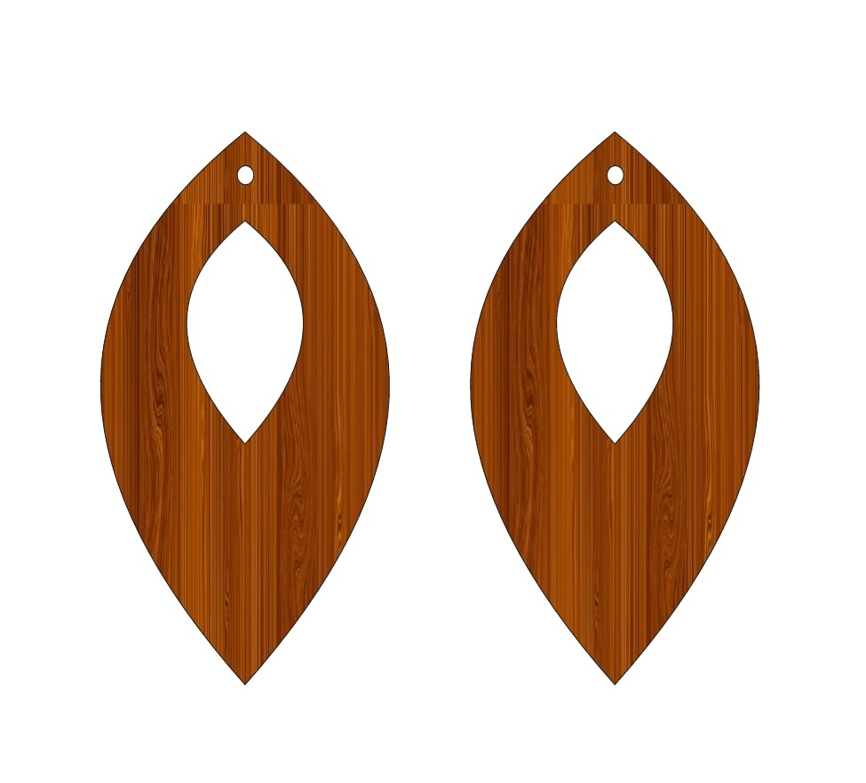 Laser Cut Leaf Shaped Earrings Set Jewelry Templates Wood Cutout 