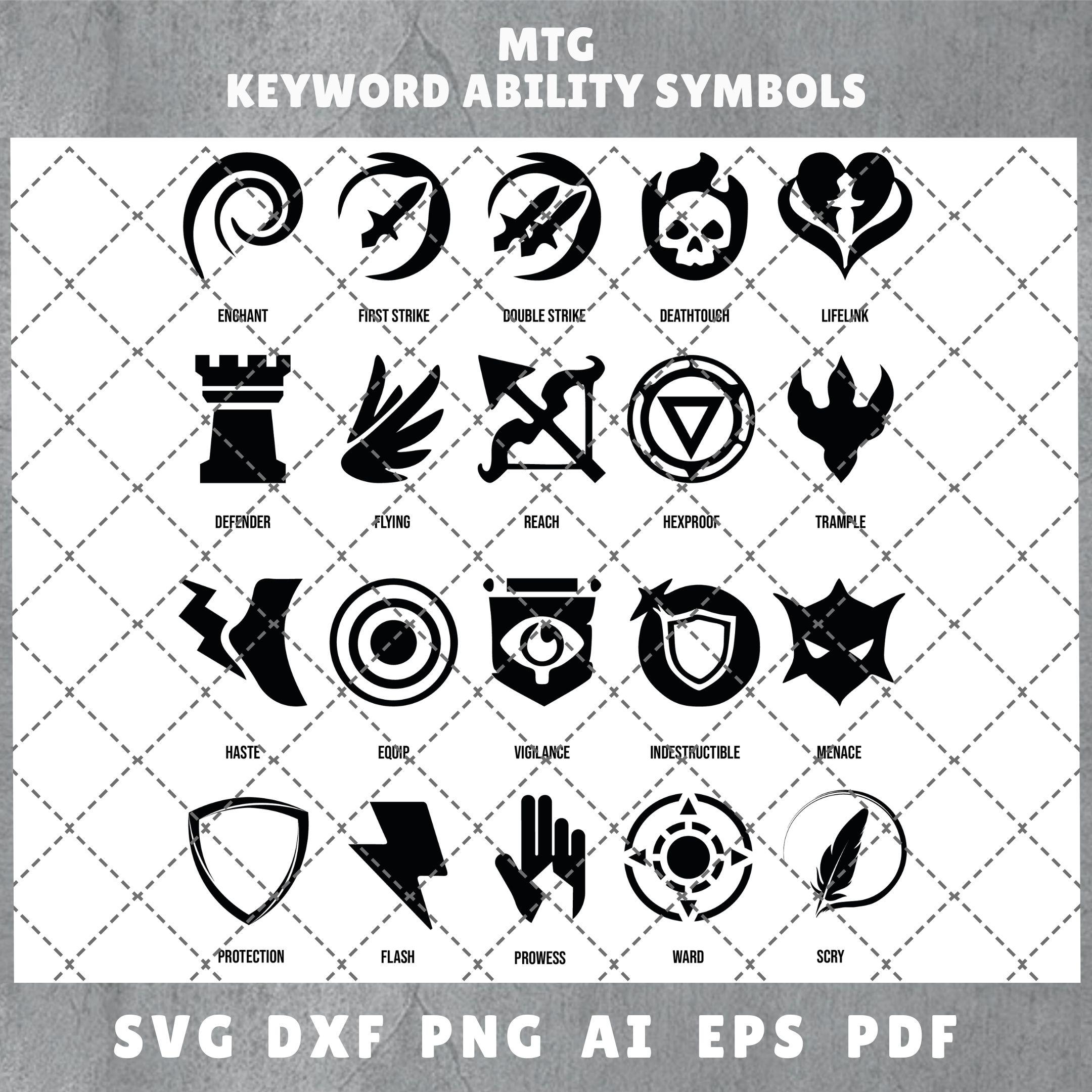 Laser Cut Magic The Gathering Keyword Ability Symbols MTG Icons 