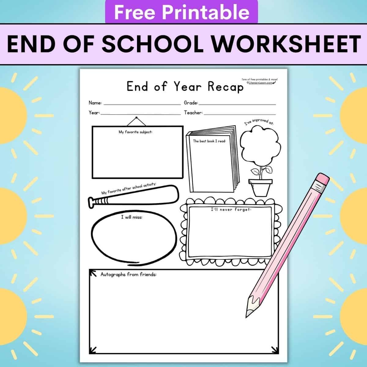 end year printable activities