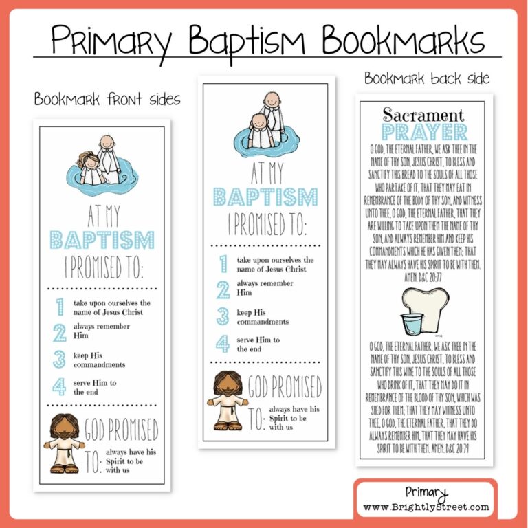 Latter day Saints Baptism Bookmark Gift Idea