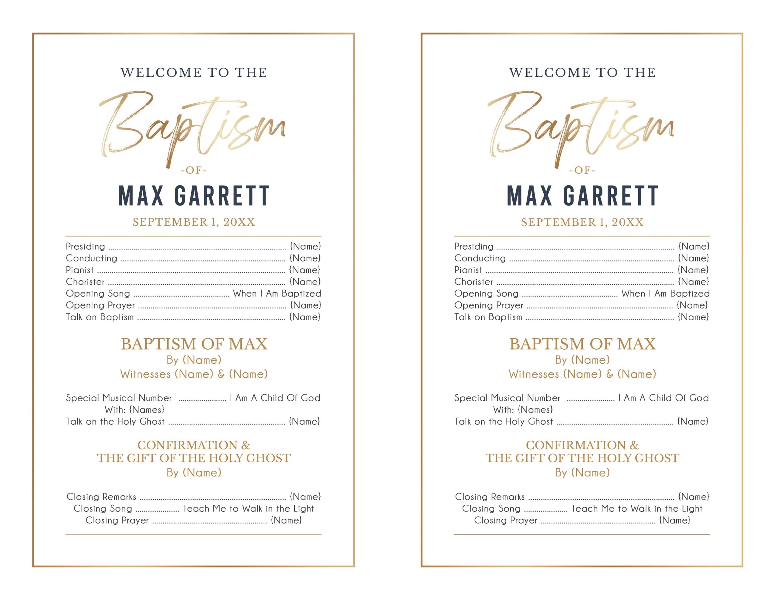 free lds baptism program printables